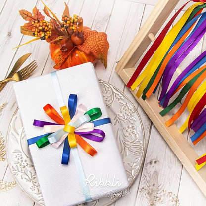 Ribbli Rainbow Satin Ribbon 3/8 Inch x 12 Rolls Total 60 Yards- Colorful Ribbon - Image 3