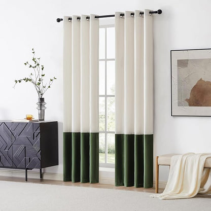 BULBUL Luxury Ivory Green Curtains 96 inches - Image 7