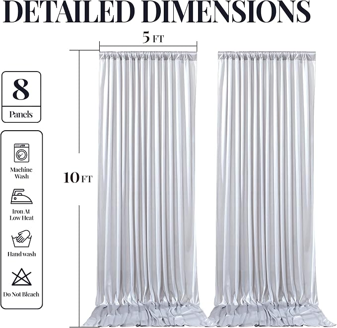 40x10ft Silver Glitter Backdrop Curtain - Image 9