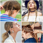 DIYDEC 10PCS Hair Ties Bracelet for Women 5 Styles Soft Braided Boho Hair Bands Elastic No Damage Hair Ties for Girls thick Thin Long Curly Hair Accessories(Beige and light coffee)