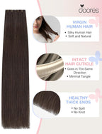 DOORES Invisi Edge Tape in Hair Extensions, Light Dark Brown 10 Injection Tape-ins with 10 Injection Tape-ins 50g 22 Inch, Injected Invisible Tape in Virgin Human Hair