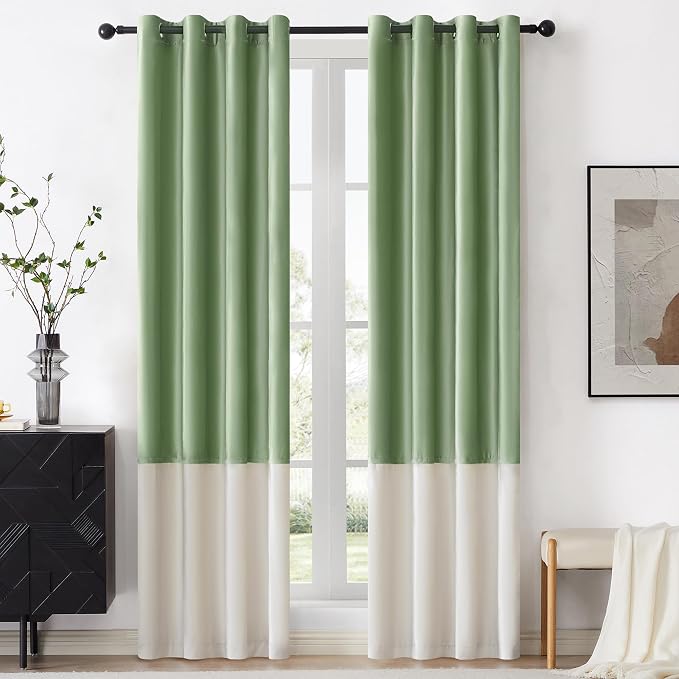 BULBUL Luxury Two Tone Velvet Curtains 96 inch by ModernShinyVelvetCurtains