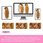 ALXNAN Ponytail Extension,24 Inch Claw Clip in Long Curly Wavy Light Orange Blonde Ponytail Hair Extension Jaw Clip on Pony Tails Hairpiece for Women