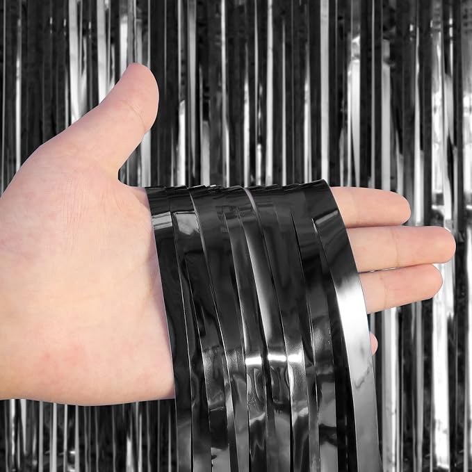 2 Pack Fringe Curtains Foil Shiny Fringe Backdrop Tinsel Door Streamers Foil - Image 6