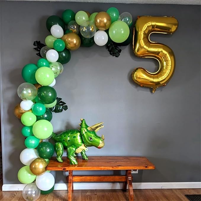 Green Gold Balloons Set, Dark Green Pearl Lime Green Metallic Gold White - Image 8