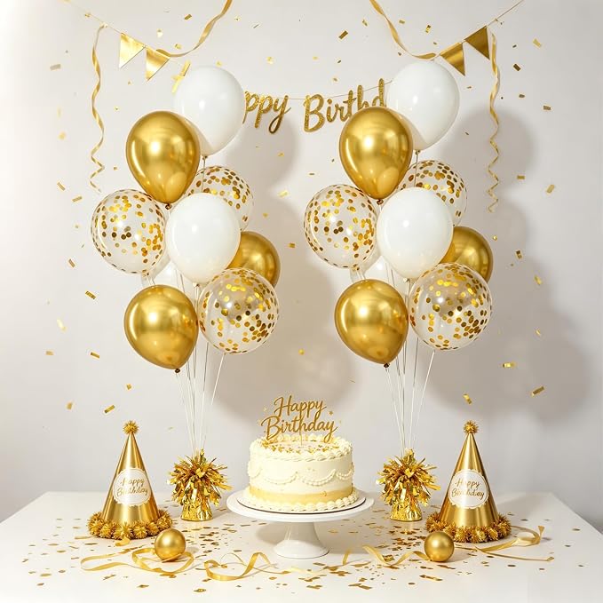 Gold Balloon Weights Pack of 6 - Image 5