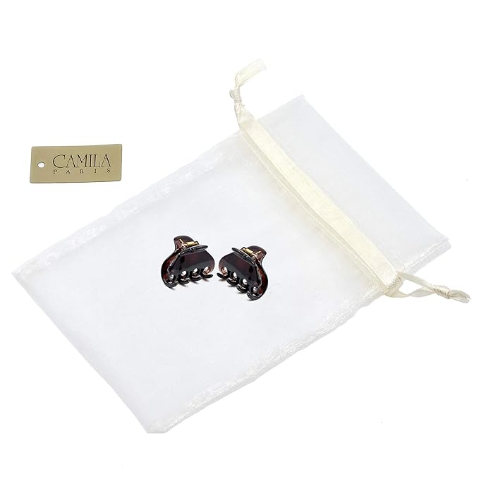 Camila Paris CP1785 French Hair Clip for Women, Small 1 inch Set of 2 Girls Hair Claw Clips Jaw Fashion Durable and Styling Hair Accessories for Women, Strong Hold No Slip Grip, Made in France