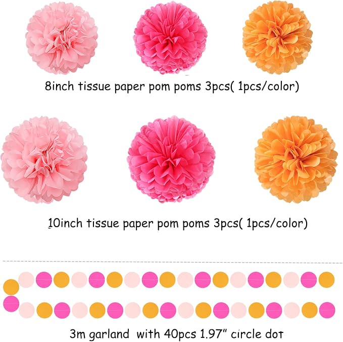 Hot-Pink Burnt-Orange Fall Party Decorations - Image 2