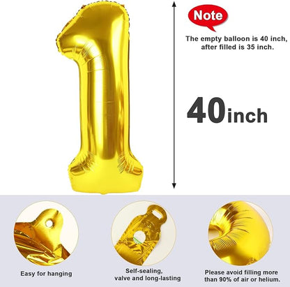 Balloons Number 40 Inch Gold 40 Balloon - Image 5