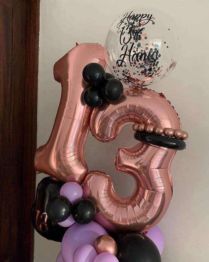 Rose Gold 14 Number Balloons, 40 Inch Giant Number 14 Balloons Foil Mylar - Image 6