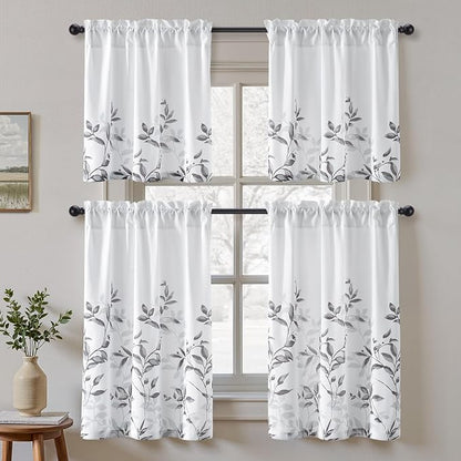HOMEIDEAS Kitchen Curtains, Short Non-See-Through Privacy 30X36 Inch Length - Image 2