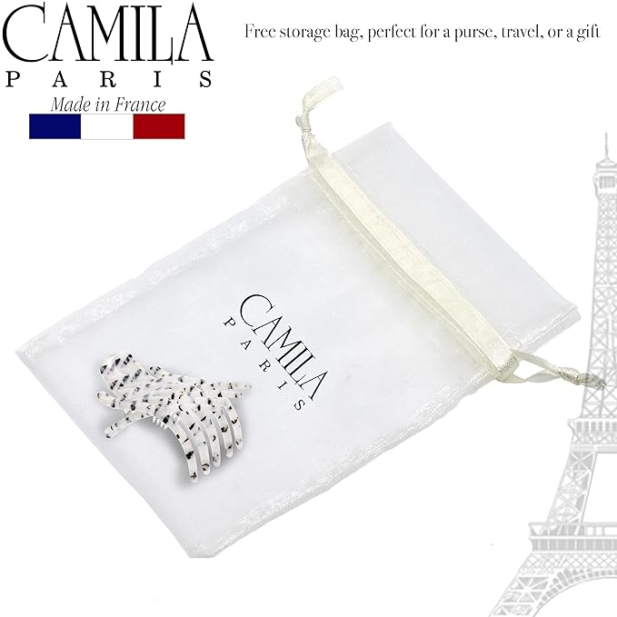 Camila Paris CP3477 French Hair Clip for Women, Hand-Made Hair Side Clips, 2 Inch Girls Hair Claw Clips Jaw Fashion Durable Styling Hair Accessories for Women, Strong Hold No Slip Grip, Made in France