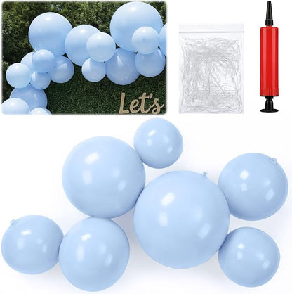 1 Set Reusable Inflatable Balloon Garland Arch Kit, Light Blue | 7 Pcs Linked by Resholder