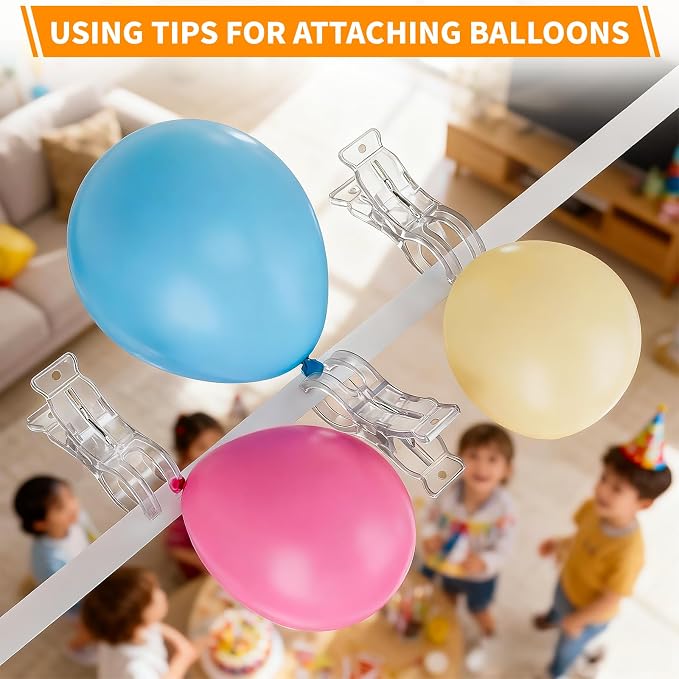 Muitcdo 10 Pack Balloon Arch Clips, Large Clear Spring Clamps - Image 7