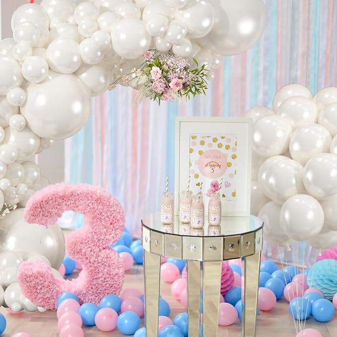 114pcs Pearl White Balloons Different Sizes, 18 12 10 5 inch Pearl Balloons | - Image 5