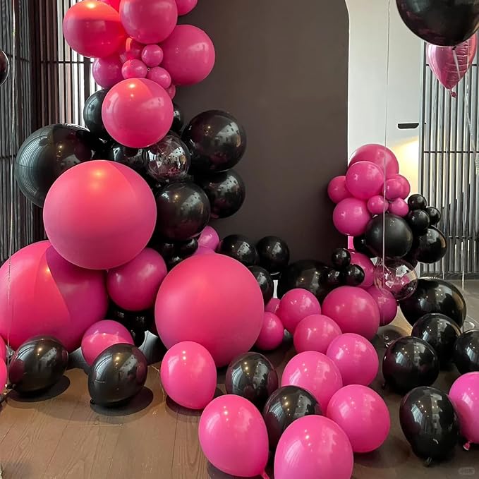 Voircoloria 66pcs Hot Pink Latex Party Balloons, 12inch | - Image 7