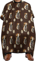 Extra Long Haircut Barber Cape Cover, Hairdressing Apron Funny English Bulldog Hairdressing Gown Cover for Hair Cutting