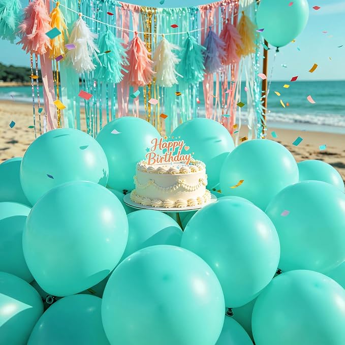 100pcs Teal Balloons 12 Inch Turquoise Aqua Blue Dark Teal Balloon | Teal Latex - Image 3