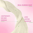 YoungSee Blonde Tape in Hair Extensions Human Hair Tape in Extensions Platinum Blonde Hair Extension Tape-in Blonde 14 Inch 50g Tape-in Extension Remy Human Hair 20pcs Glue in Extension for Wedding