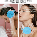 Larger Silicone Body Scrubber&Scalp Massager Hair Growth (Blue)