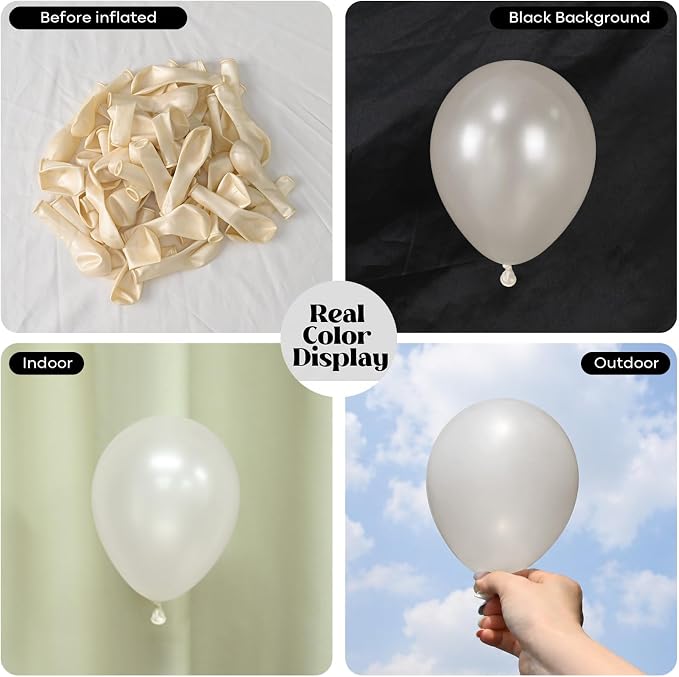 Pearl White Sand Balloons - Image 2