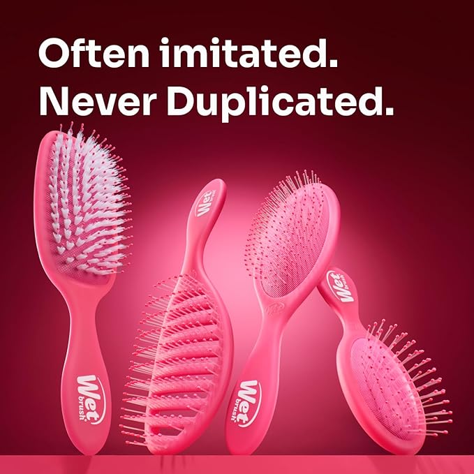 Wet Brush Mini Detangler Hair Brush for Gentle Knot Removal, Compact Travel Size, Soft Bristles for Pain-Free Detangling, Less Breakage, Works on All Hair Types, Limited Edition, Prismatic Glow Pink