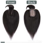 SEGO Hair Toppers for Women Real Human Hair with Thinning Hair, Toppers Hair Clip in Toppers with Front Bangs 150% Density Silk Base -14 Inch #1B Natural black