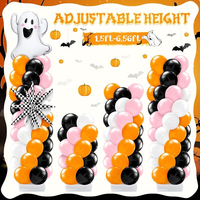 Kasyat 2 Sets Pink and Orange Halloween Balloon Arch Kit - Image 5