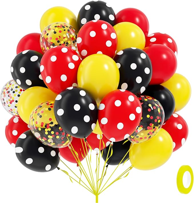60pcs 12inch Red and Yellow Balloons by Leraqertra
