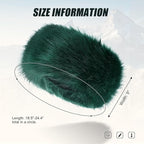 Faux Fur Headband for Women Elastic Fuzzy Thick Earmuffs Winter Headwrap Ear Muffs Furry Ear Warmers Cold Weather (Dark Green)