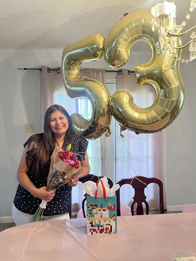 Champagne Gold Number 5 Balloon 40 inch, Balloon numbers party supplies - Image 6
