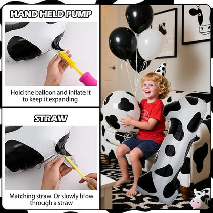 40 Inch Cow Print Number 1 Balloons, Birthday Party Aluminum Foil Balloon - Image 3