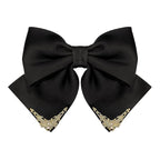 Vintage Palace Style Hair Barrette for women, SHE'S FREE STYLE JUST FOR YOU 14k Gold Plating Bow Hair Clip with Elegant Pearl, Retro Versailles Hair Accessories