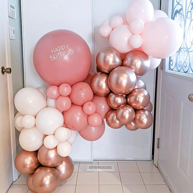 Dusty Pink Balloons, Blush Pink Balloons Cream White Balloon, Pearl Light Rose - Image 4