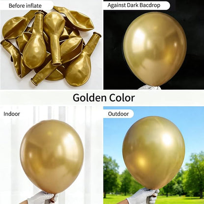 50pcs Metallic Gold Balloons 12 Inch, Premium Shiny Chrome Latex Balloon - Image 6