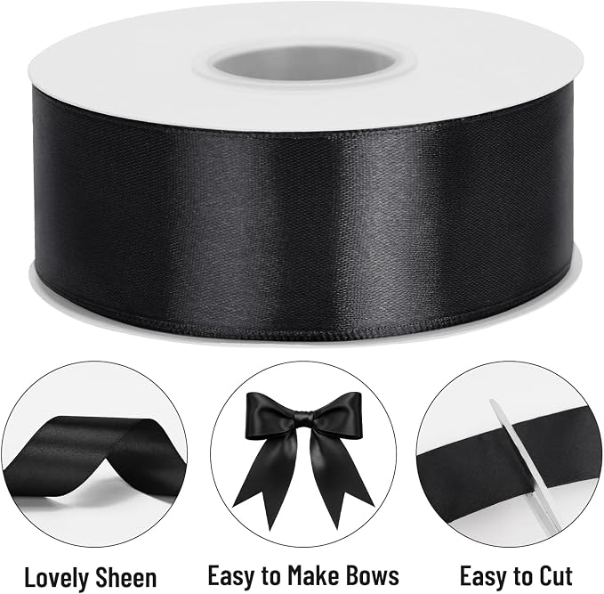 KINGLAKE Black Satin Ribbon - Image 3