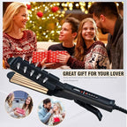 2 Inch Hair Crimper for Volumizing & Textured Styles, Ceramic Crimping Iron with Anti-Static Technology, 4 Adjustable Heat Settings 300°F-450°F, 110-240V Travel Hair Styling Tool for Women