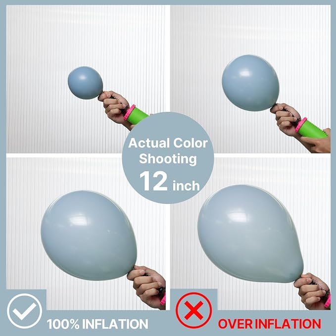 PartyWoo Dusty Blue Balloons 50pcs Light Blue Aqua Boho Color | 12 Inch Balloons - Image 4