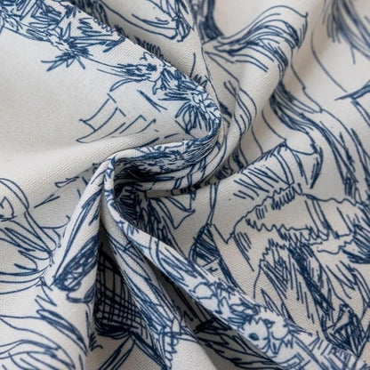 F-CHU Blue Victorian curtainsCurtains - Image 7