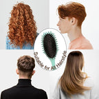 Curly Defining Brush, Curly Hair Styling Brushes Detangler Soft Bristle Hair Brush 1-Pack (Light Green)