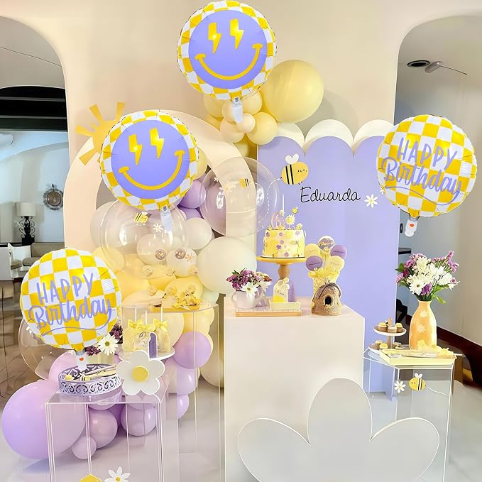18 Inch Smile Face Birthday Foil Balloons - Image 7