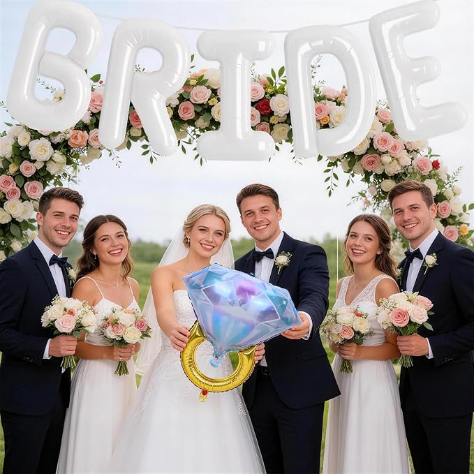 40inch White Bride Balloons Bachelorette, Bride To Be Bridal Shower Balloon - Image 5
