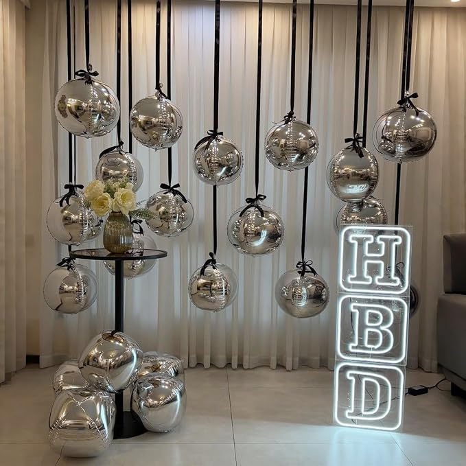 Silver Round Foil Balloons - Image 3