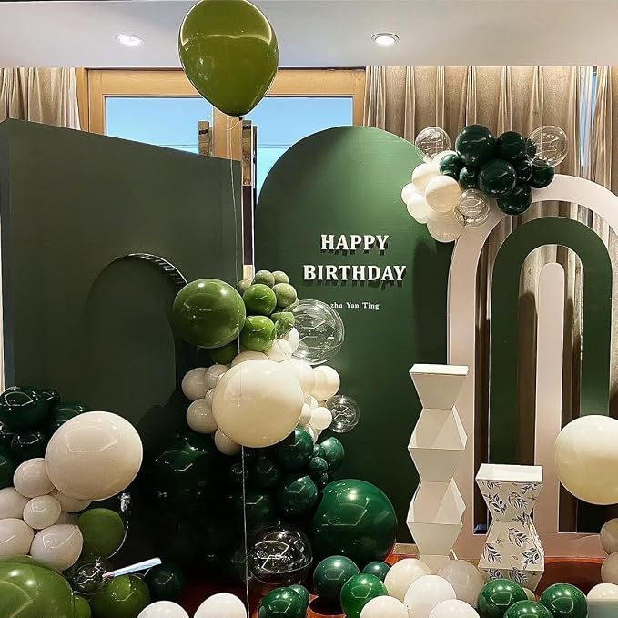 MEBAY Green Black White Metallic Gold Balloons Garland Arch Kit - Image 4