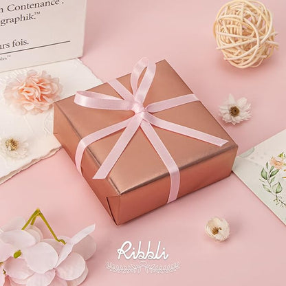 Ribbli Double Faced Light Pink Baby Pink Satin Ribbon, 1/4” x Continuous 25 - Image 4
