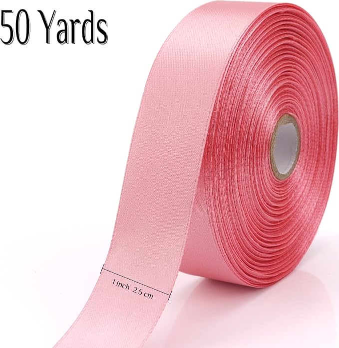 Nsilu 1 inch, Rose Gold Ribbon for Gift Wrapping 50 Yards Perfect Wedding Party - Image 2