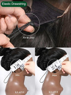 KLAIYI Water Wave HD Real Scalp Glueless Precut 13x4 Lace Front Human Hair Wig Drawstring Bye Bye Knots Pre Plucked Bleached Pre Everything 30S Ready to Wear and Go Deep Curly Wave Beginner Wig 24Inch