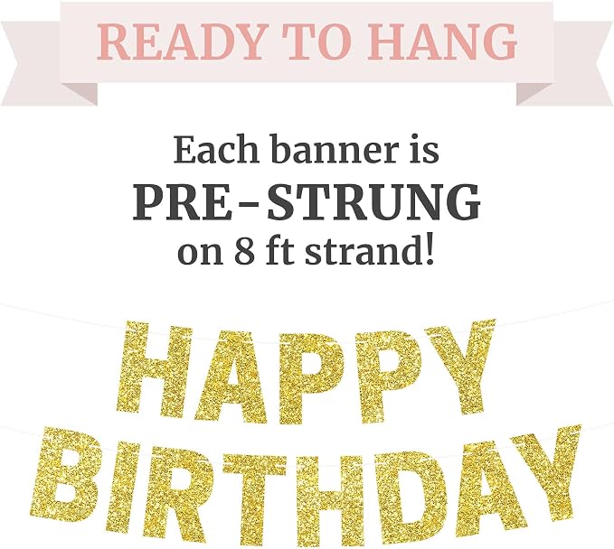 Pre-Strung Happy Birthday Banner - Image 3
