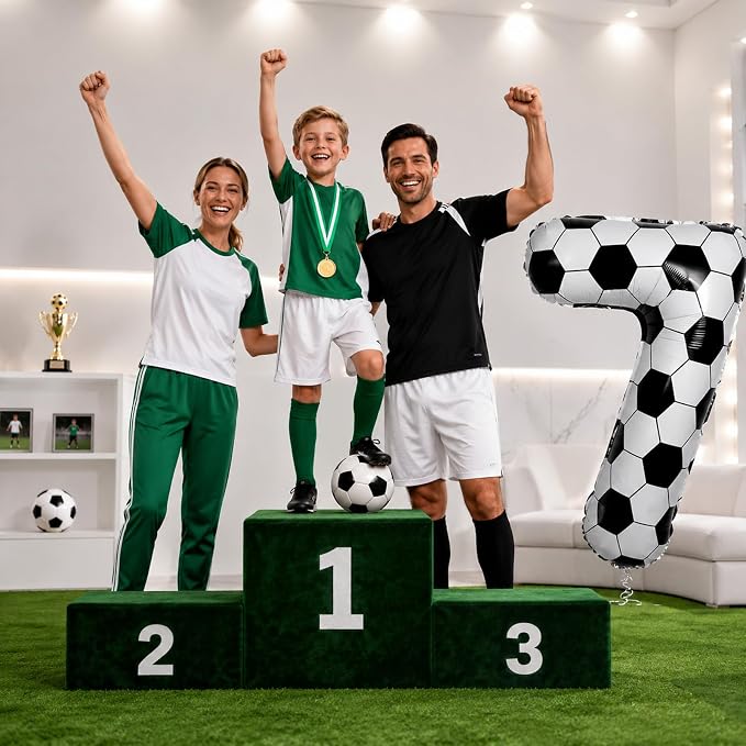 Soccer Number 7 Balloon for Boys, Gaint Soccer 7 Balloon Number, 7th Birthday - Image 4