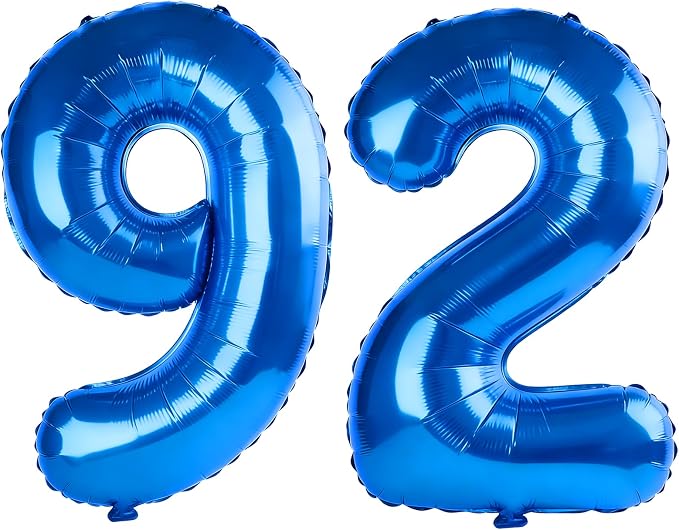 40 Inch Number 92 Balloons for 92nd Birthday Party Decorations, 0-100 Dark Blue by FOBELEC